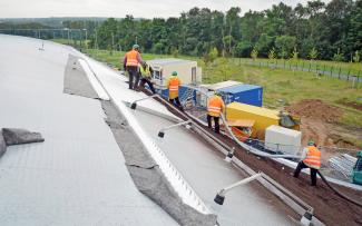 Substrate is blown up onto the roof